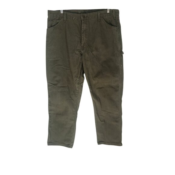 Dickies Carpenter‎ Pants Canvas Work Workwear Utility Green Mens 40x32 EUC - Picture 1 of 14